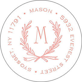 Pink Sweet Branches Round Address Labels